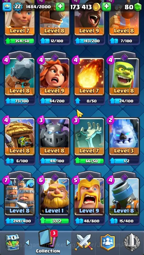 Clash Royale Accounts Midgame Lvl 22|Trophy 2527| KTL 9 | Card 52 | 1 EVO, 3 Legend, 11 Epic, 20 Rare, 21 Common | Gems 80 7