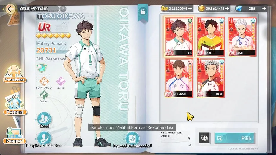 HAIKYU!! FLY HIGH Accounts SEA|Lvl 51|10 SPT|5 UR+Memo[Oikawa,Bokuto,Sakusa,H image 2