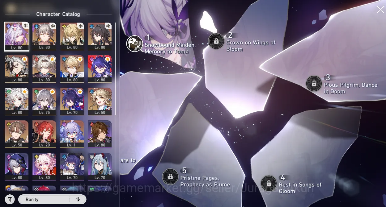 Honkai Star Rail Accounts Mid Game ASIA [TL68] 7 Limited (Castorice[E1+Sign], Boothill, Ruan Mei, Feixiao 3