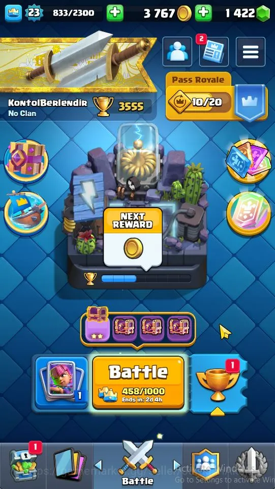 Clash Royale Accounts Midgame Lvl 23|Trophy 3555|KTL 9|Limited Skin| Card 68 | 2 Evo, 1 Legend, 17 Epic, 24 Rare, 26 Common