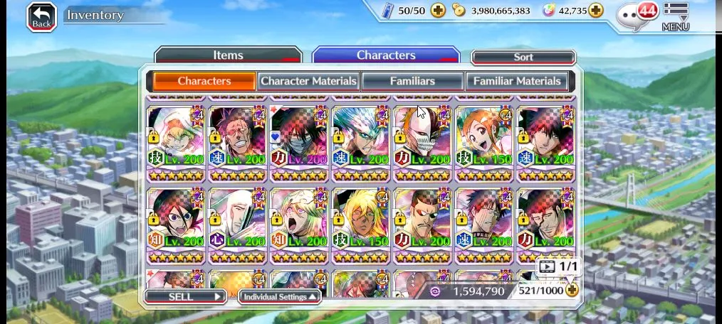Bleach: Brave Souls Accounts High-End GLOBAL 42K Orb|4 MT(Renji TYBW25, Ichigo 9th, Aizen Fiercer, Yukio)+11 Char 5