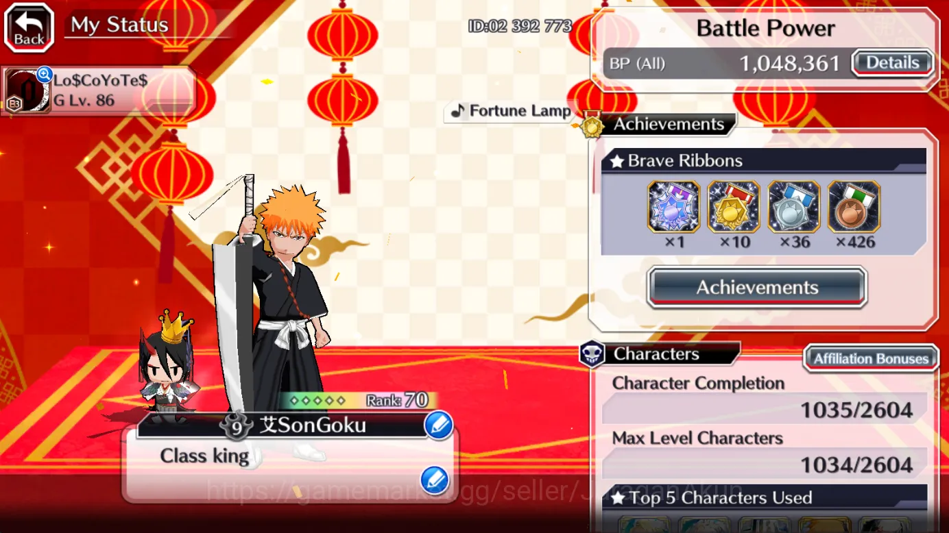 Bleach: Brave Souls Accounts High-End [GLOBAL] 39k Orbs|1 M Power| 3 MaxTranscendence (CreatorArt Nelliel+Rangiku, TYBW25 4