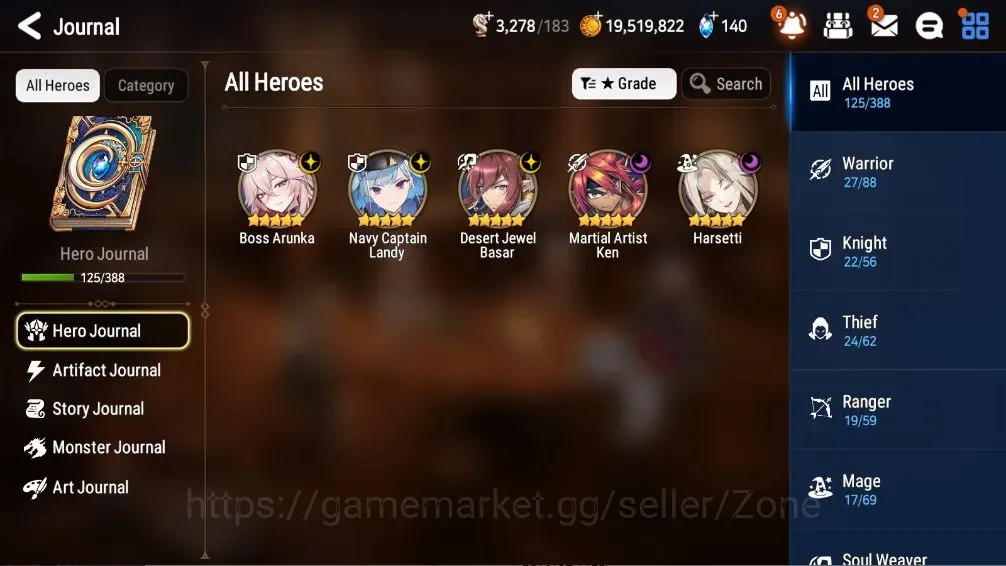 Epic Seven Accounts High-End Global Unverif|5ML(B.Arunka,NCLandy,DJBasar,MAKen,Harsetti)+13*5 RGB|PoH ON|Theater 1