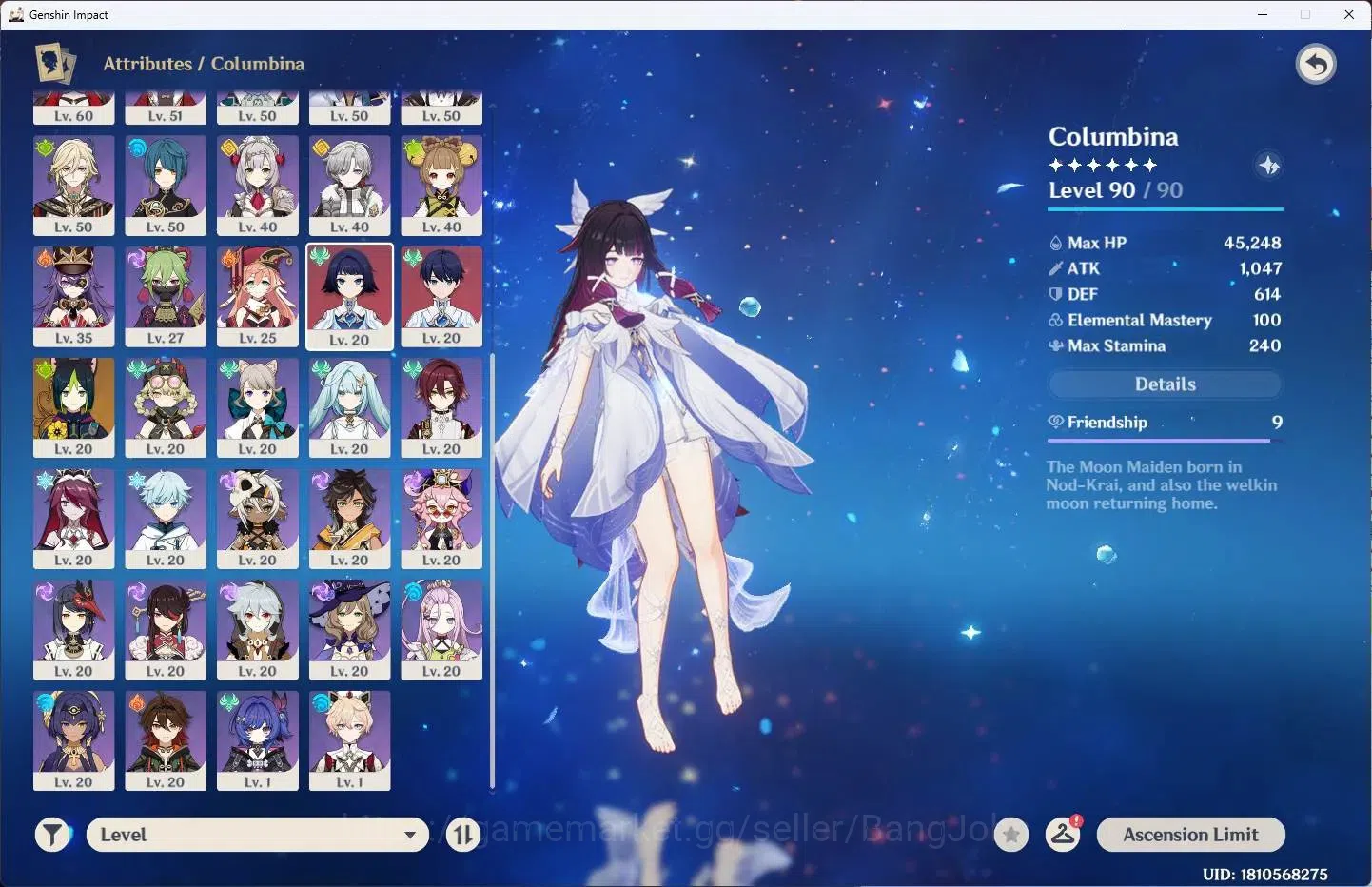 Genshin Impact Accounts ASIA |AR 56|6 Limit+1 Sign|Columbina,Furina,Nicole image 3