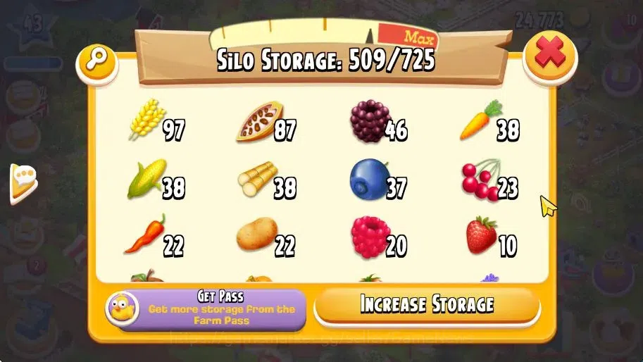 Hay Day Accounts Lvl 43|Barn Storage 1100 + Silo Storage 725|24K Co image 8