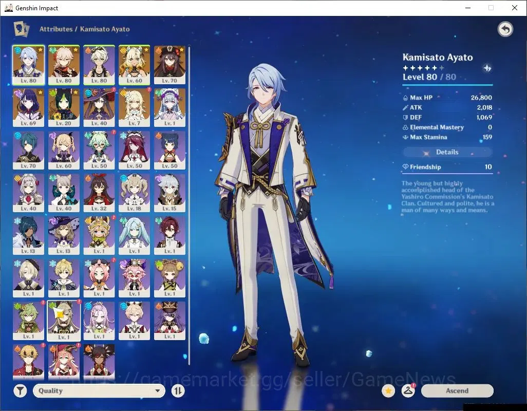 Genshin Impact Accounts Asia|AR 51|5 Limit +1(*5Wep)|Ayato+Sign,Ayaka,Xilo image 3