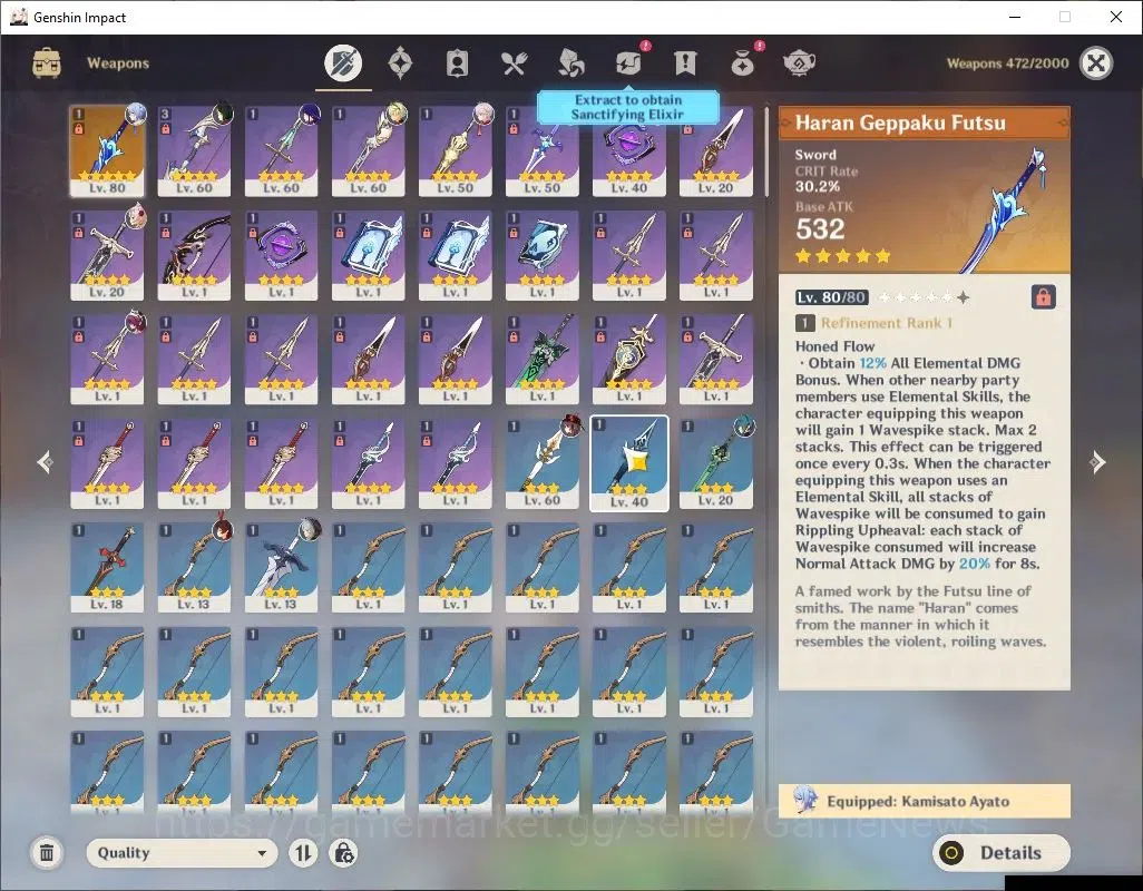 Genshin Impact Accounts Asia|AR 51|5 Limit +1(*5Wep)|Ayato+Sign,Ayaka,Xilo image 4