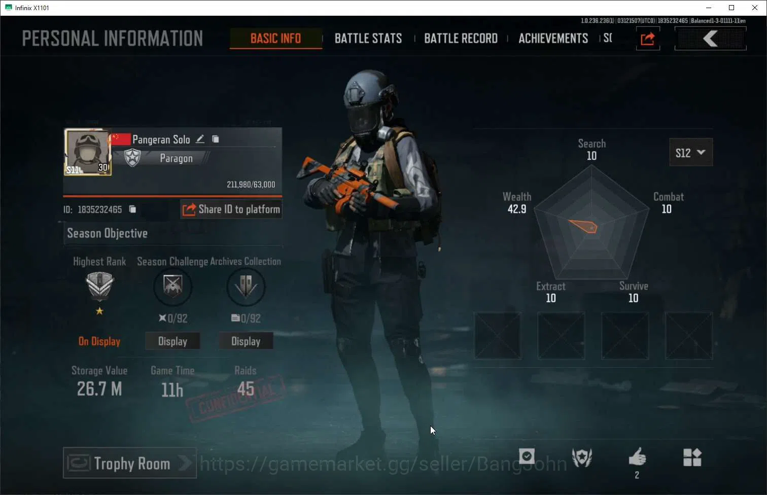 Arena Breakout Accounts High Value Mobile | Lvl 30 | SV 26.8M | CV 21.2M | CN On Symphony AR57 | Diamond AKM | AEK | SCAR-L 3