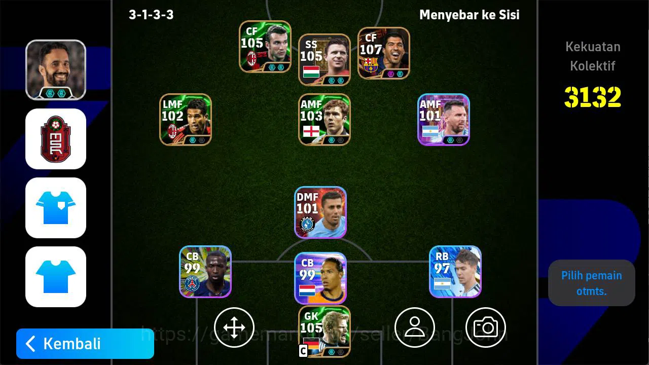 eFootball Others power 3132 | msn suarez, legend puskas, sevchenko  image 1