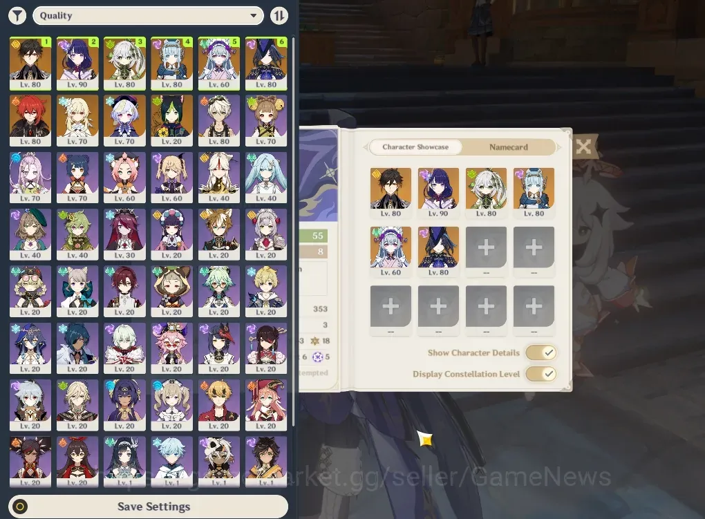 Genshin Impact Accounts Others Asia|AR 55|5 Limited + 3(*5 Weapon)|Clorinde,Ineffa,Nahida,Raiden Shogun,Zhongli|Rate 1