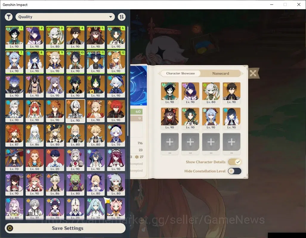 Genshin Impact Accounts End Game ASIA|ENDGAME|4 PremTeam|AR 60|24 1