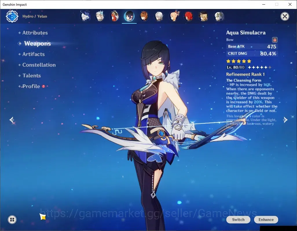 Genshin Impact Accounts End Game ASIA|ENDGAME|4 PremTeam|AR 60|24 11