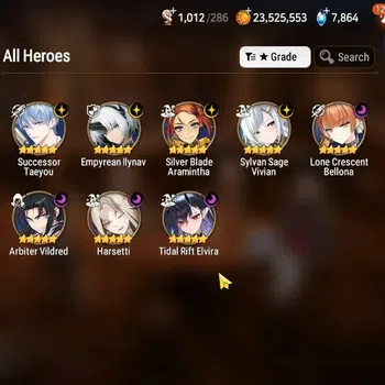 Epic Seven Accounts High-End ASIA UnVerif|New Era|8 ML(TR Elvira,Har Seti,LC Bellona,Etc)+Aube,Setsuka,etc|AUTO W|451