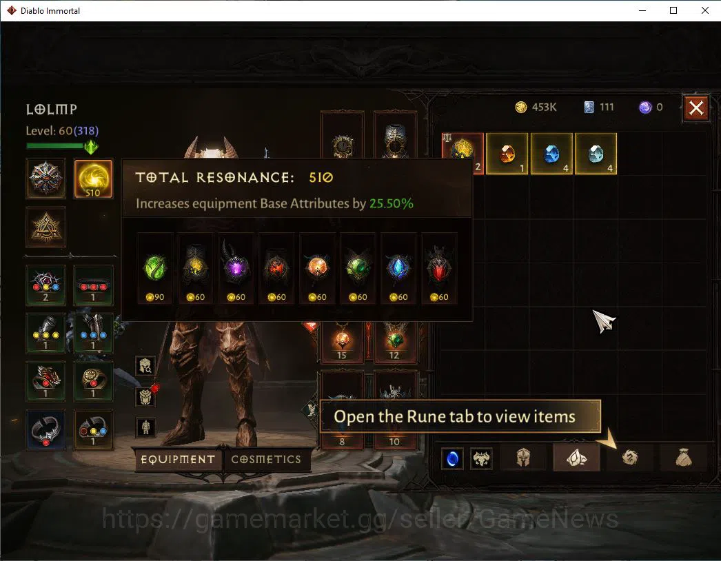 Diablo Immortal Accounts SEA - Vasily|Lv60(318)|Necromancer|24k CR|Reso 510 image 6