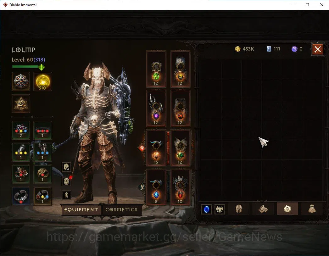 Diablo Immortal Accounts SEA - Vasily|Lv60(318)|Necromancer|24k CR|Reso 510 image 7