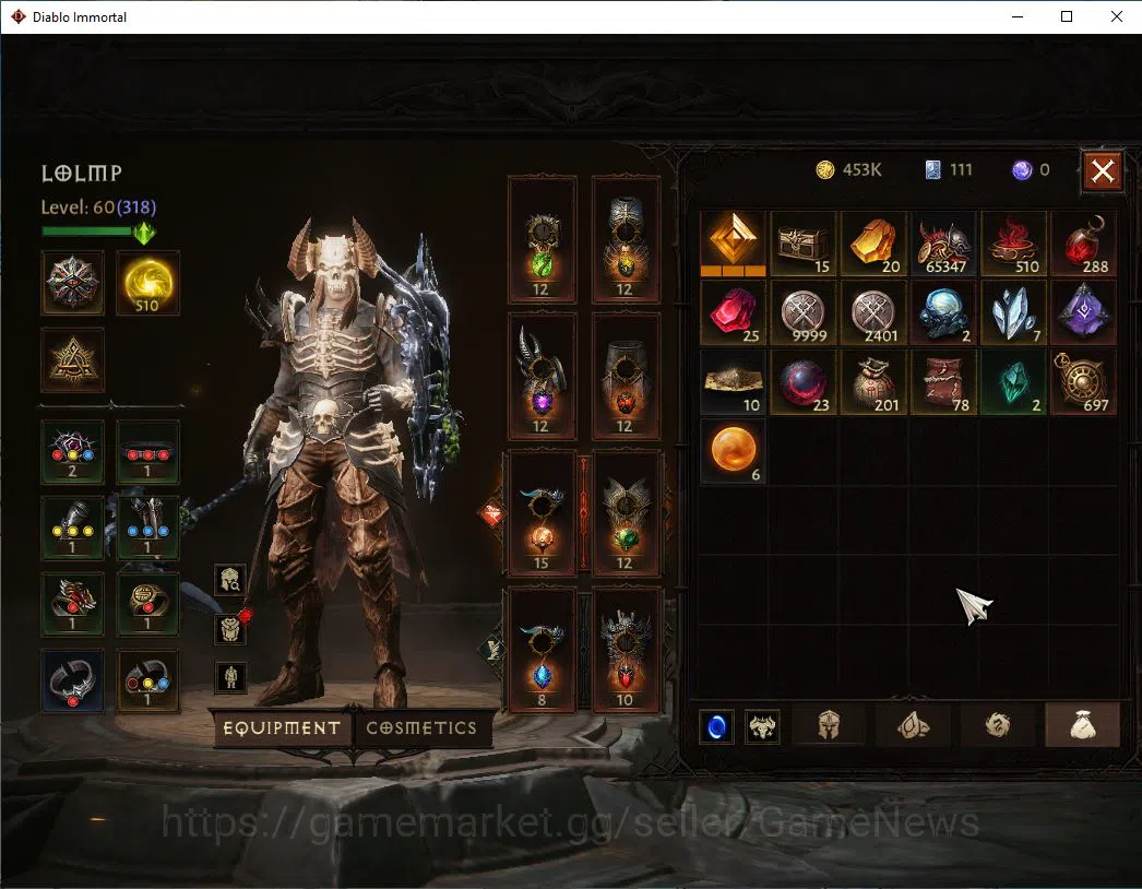 Diablo Immortal Accounts SEA - Vasily|Lv60(318)|Necromancer|24k CR|Reso 510 image 8