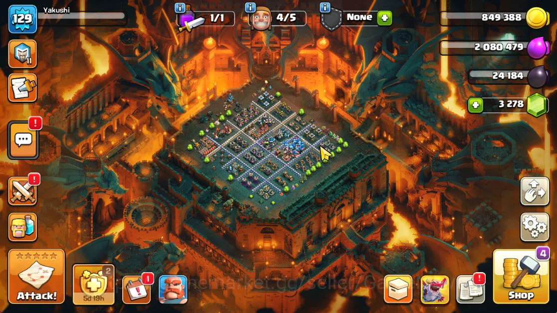 Clash of Clans Mid-Tier TH 13 - BH 7|Dragon Escape Scenery|LV 129|HH 7|BK  image 1