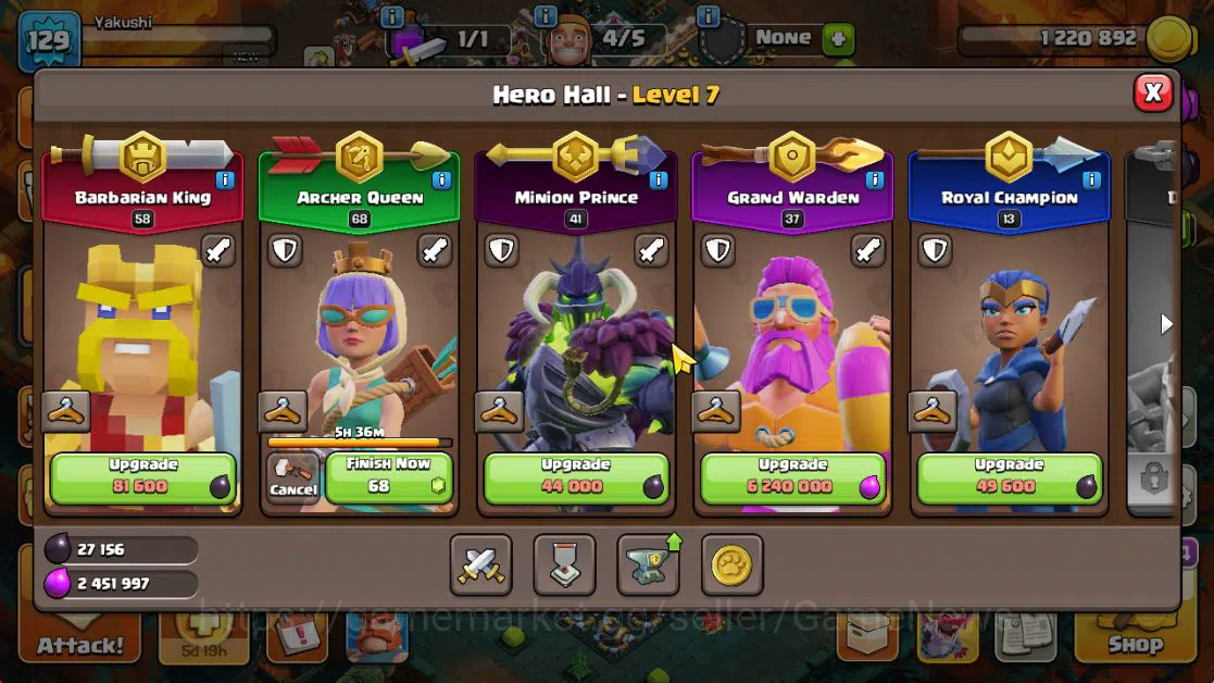 Clash of Clans Accounts TH 13 - BH 7|Dragon Escape Scenery|LV 129|HH 7|BK  image 10