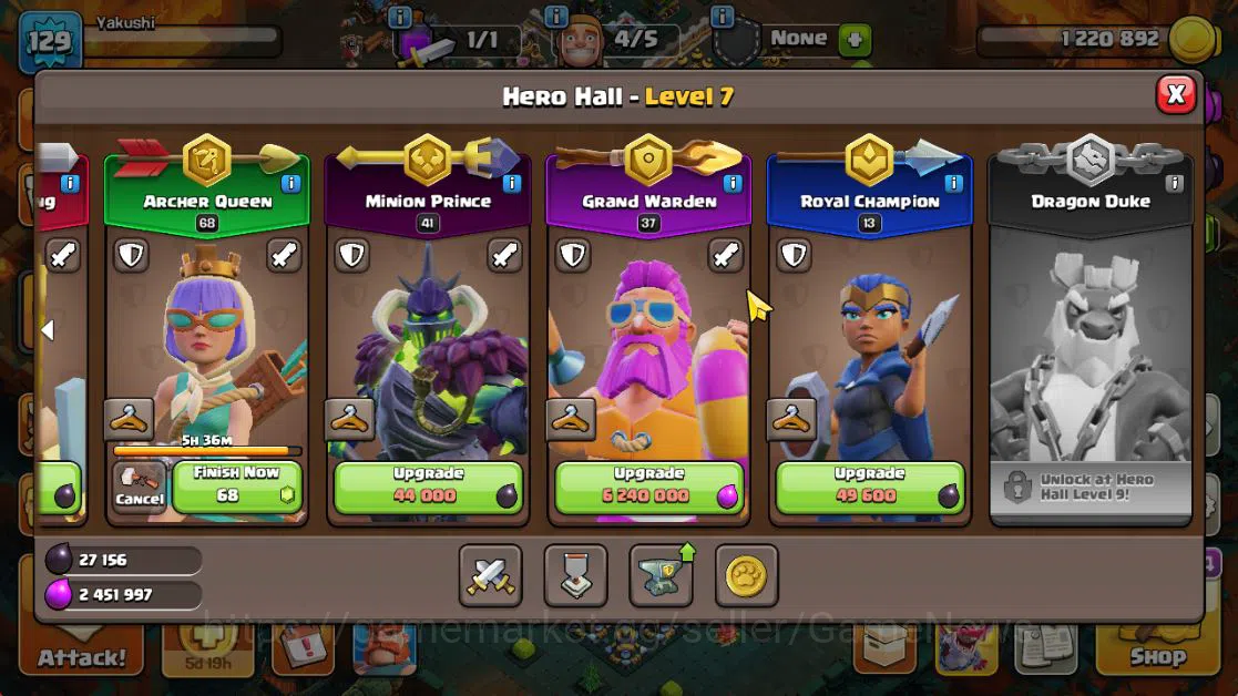 Clash of Clans Accounts TH 13 - BH 7|Dragon Escape Scenery|LV 129|HH 7|BK  image 11