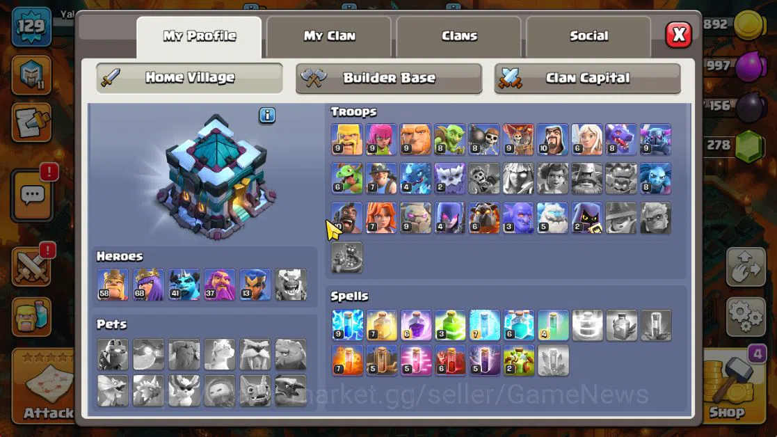 Clash of Clans Accounts TH 13 - BH 7|Dragon Escape Scenery|LV 129|HH 7|BK  image 4