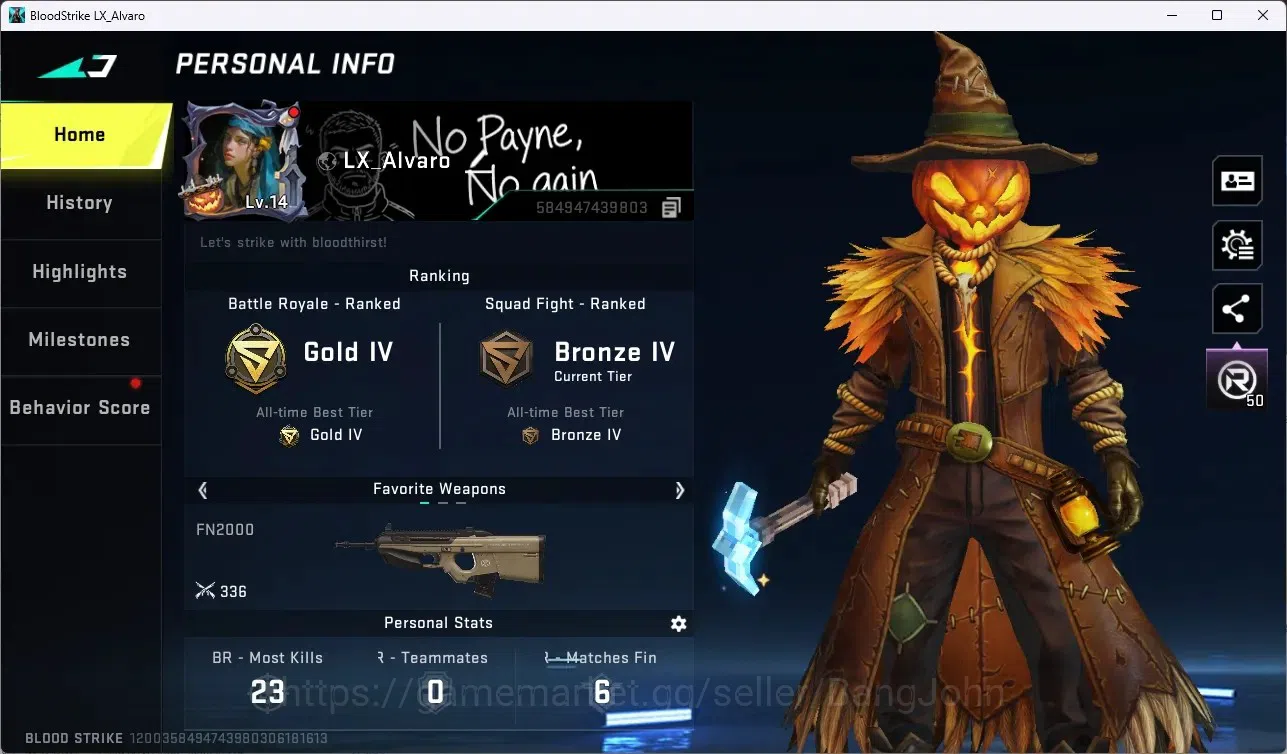 Blood Strike Accounts ASIA | ULTRA: Axe-Crystal Breaker, VOLT - Hallowee image 1