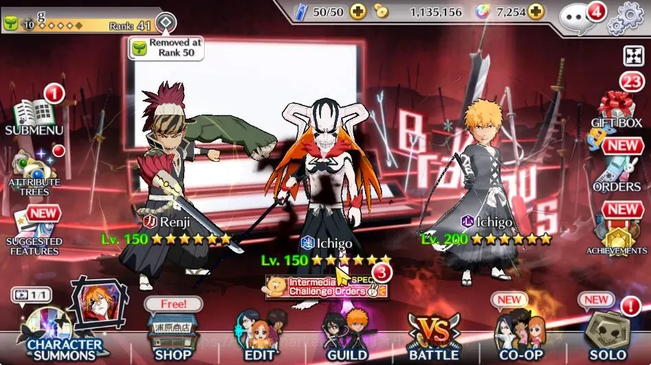 Bleach: Brave Souls Accounts Starter Global| 57K BP+7K Orb | Fresh Story | Ichigo CVV,TYBW25 | Renji TYBW2| Tensa Zangetsu 1