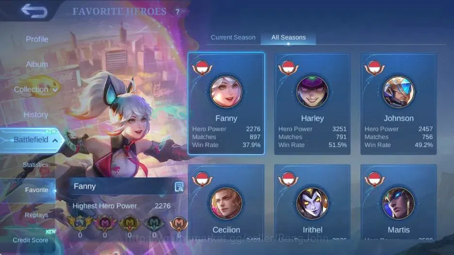 Mobile Legends: Bang Bang Accounts Global|Skin 320|Renowned|Lbox Moskov,STAR Angela,P image 4