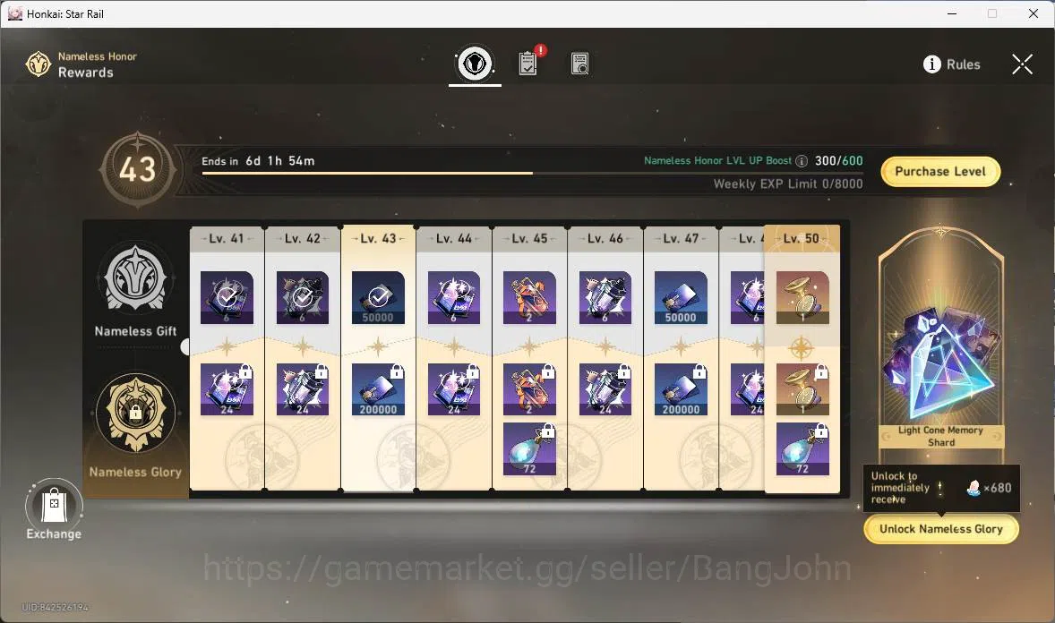 Honkai Star Rail Accounts ASIA|TL 42|5 Limit|Kafka, Hyacine E1, Ruan Mei, Da image 2