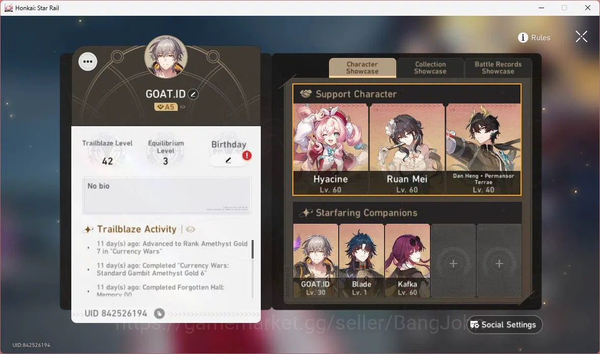 Honkai Star Rail Accounts ASIA|TL 42|5 Limit|Kafka, Hyacine E1, Ruan Mei, Da image 5