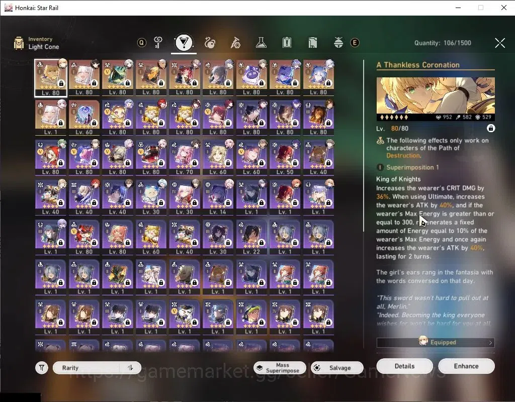 Honkai Star Rail Accounts Asia|TL 70|17 Limited|(SW999,Saber,Yao Guang,Arche image 7