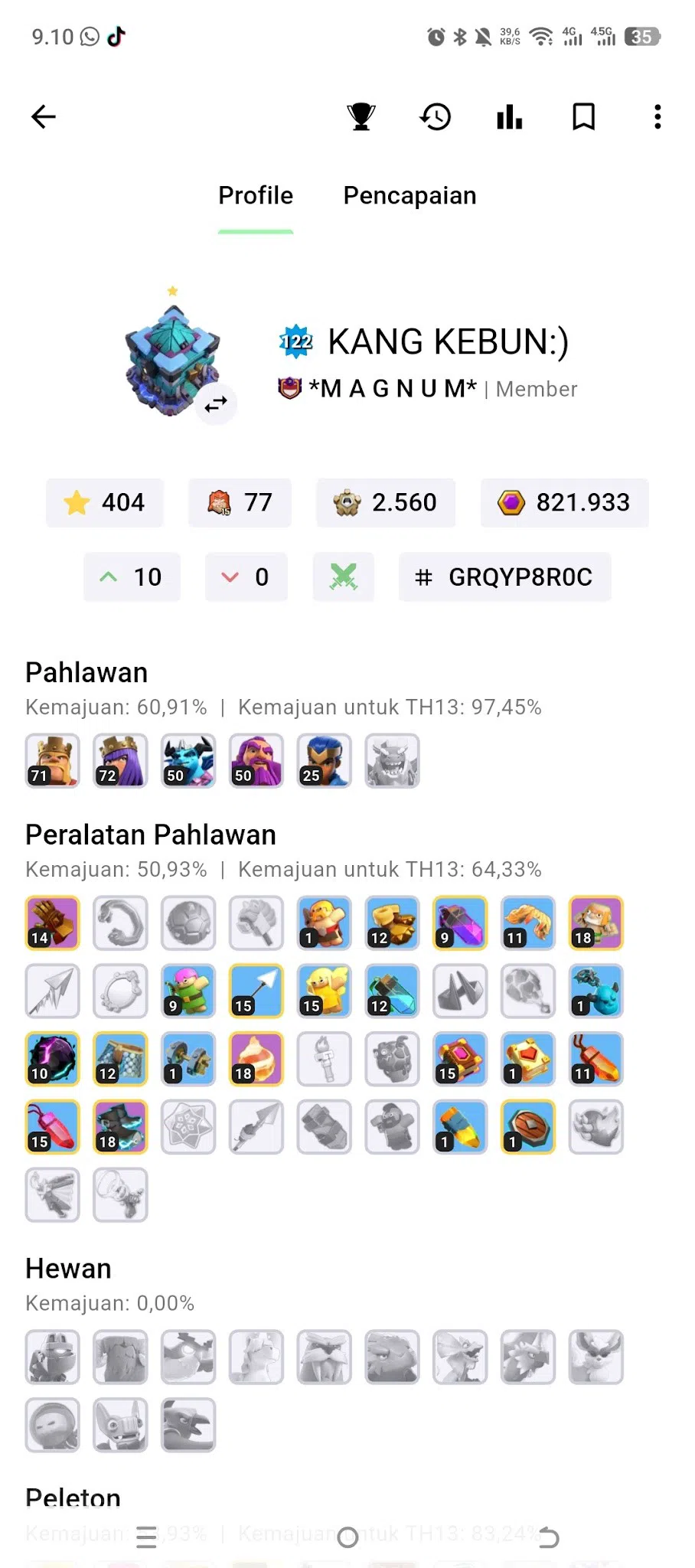 Clash of Clans Accounts TH13 | AQ 72, BK 71, GW 50, RC 25, RC SS 18, AQ Ar image 19