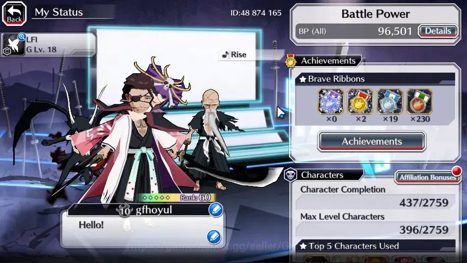 Bleach: Brave Souls Accounts [GLOBAL]20K Orbs+Fresh All Story|Lv200(Ulquiorra C image 2