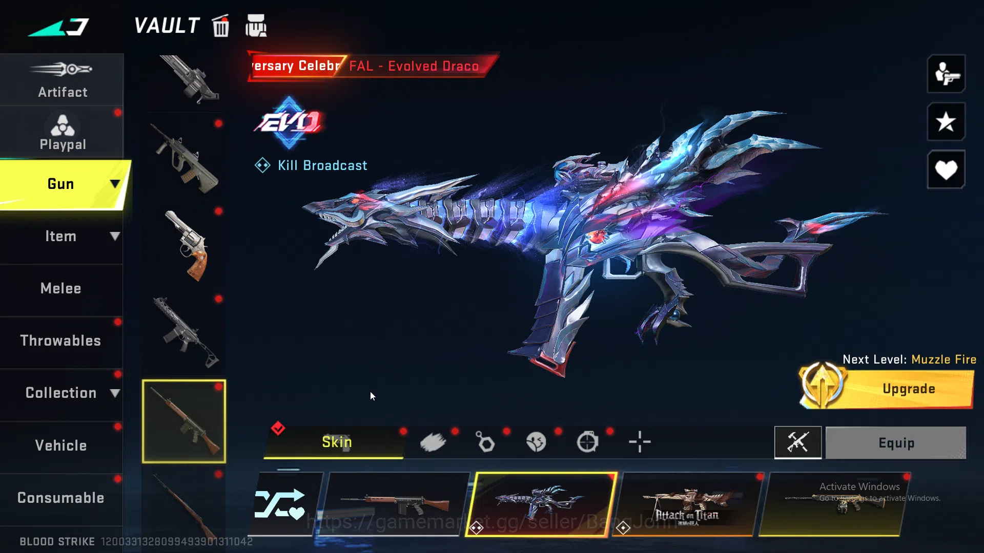 Blood Strike Accounts 5 Eternal 1 Collab Weapon | Eternal Qbz+Uzi+Aug+M7 image 13