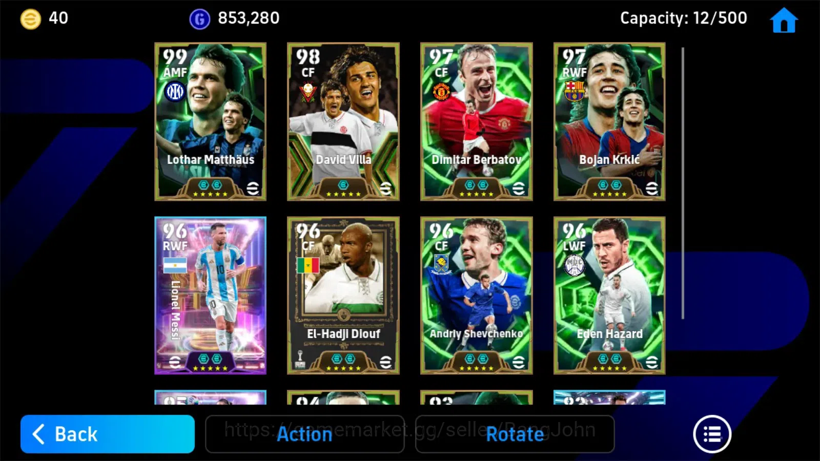 eFootball Accounts ANDROID|PW 3134|matthaus,villa,berbatov,krick,mess image 3