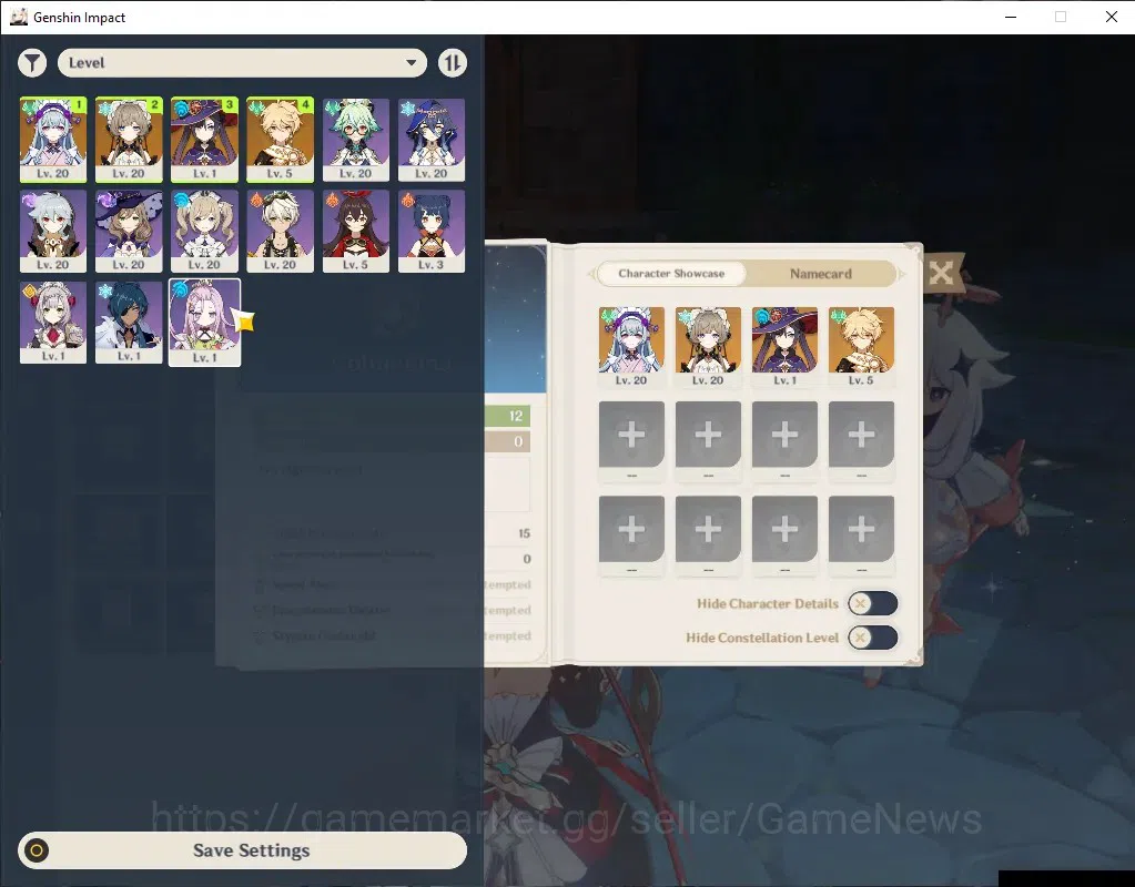 Genshin Impact Accounts Starter Asia|AR 12|1 Limited (Sandrone) + 2 Char Standard (Mona,Miizuki)|All Unset|Low Main 1