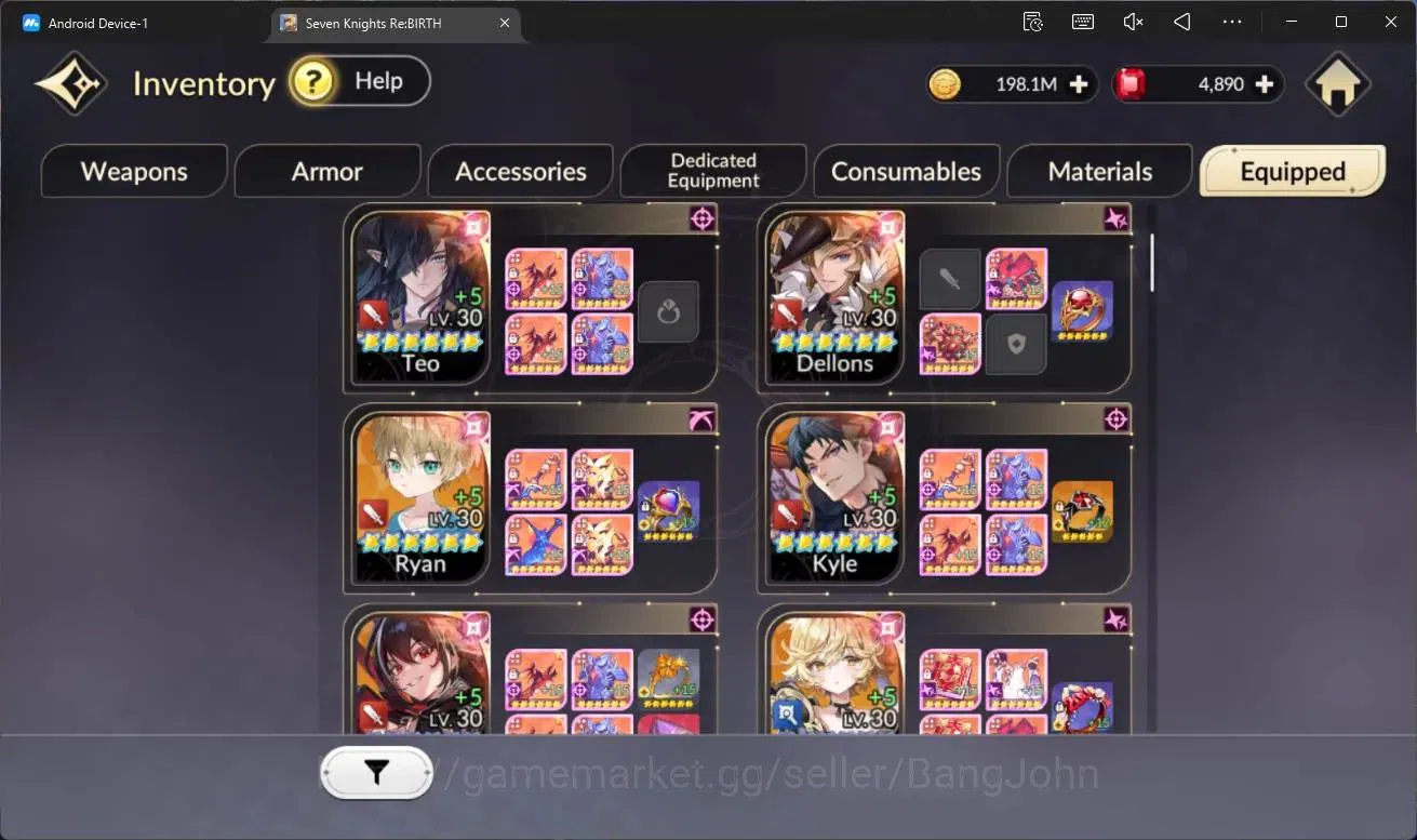Seven Knights Re:Birth Accounts Global|4 EX7(Melia TC2,Juri TC1,Roise,Gelidus)|28 image 13
