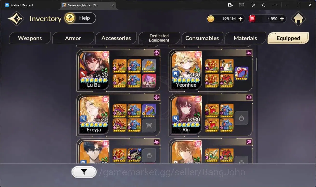 Seven Knights Re:Birth Accounts Global|4 EX7(Melia TC2,Juri TC1,Roise,Gelidus)|28 image 14