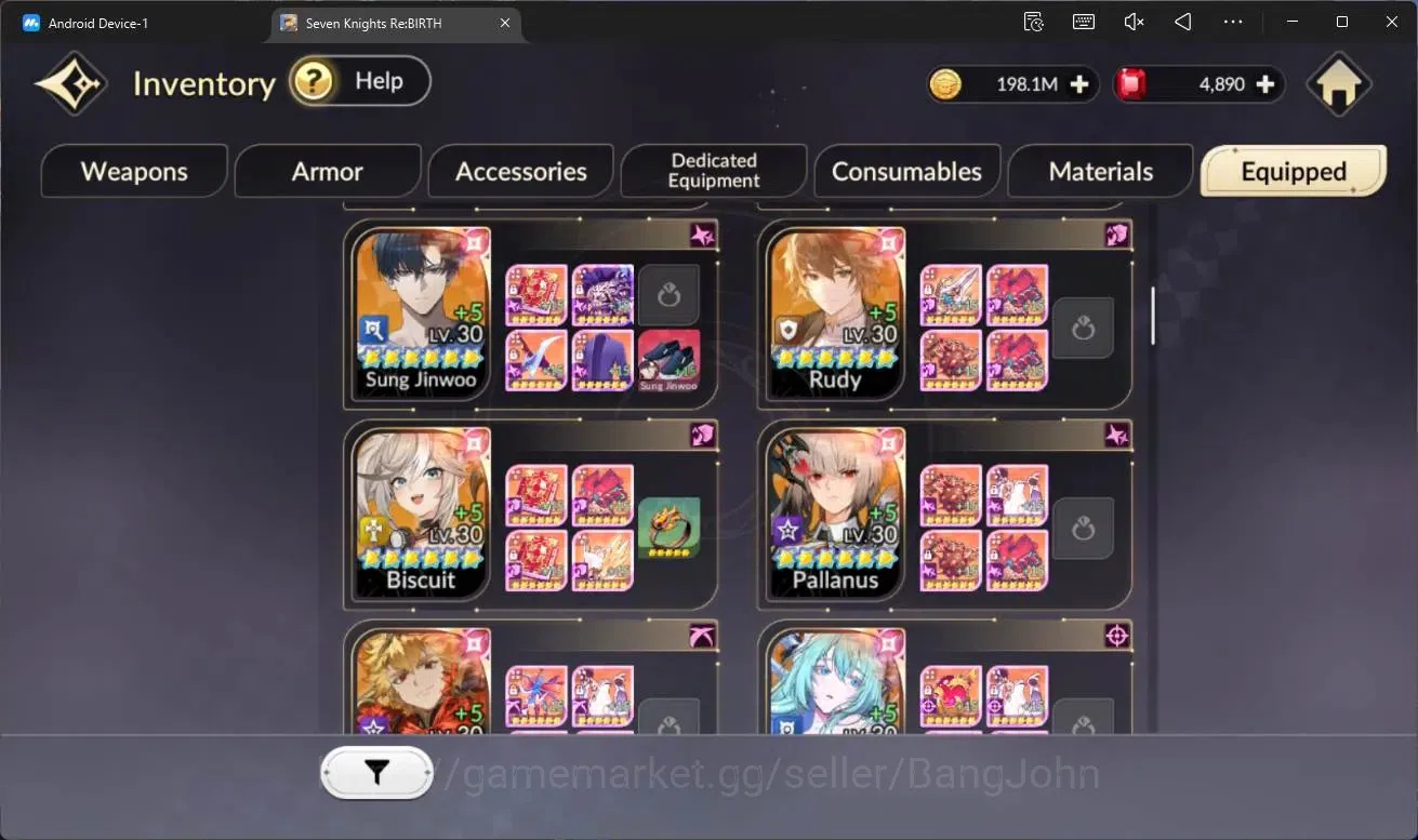 Seven Knights Re:Birth Accounts Global|4 EX7(Melia TC2,Juri TC1,Roise,Gelidus)|28 image 15