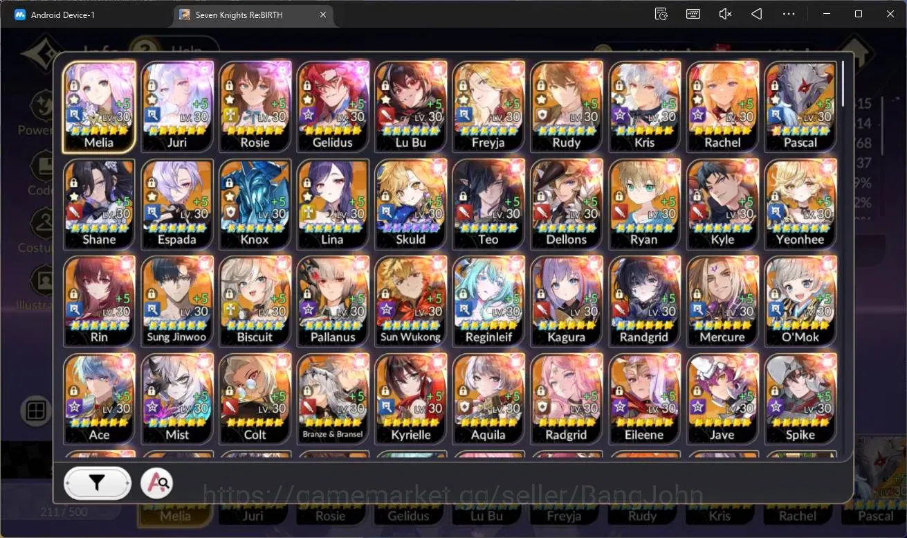 Seven Knights Re:Birth Accounts Global|4 EX7(Melia TC2,Juri TC1,Roise,Gelidus)|28 image 2