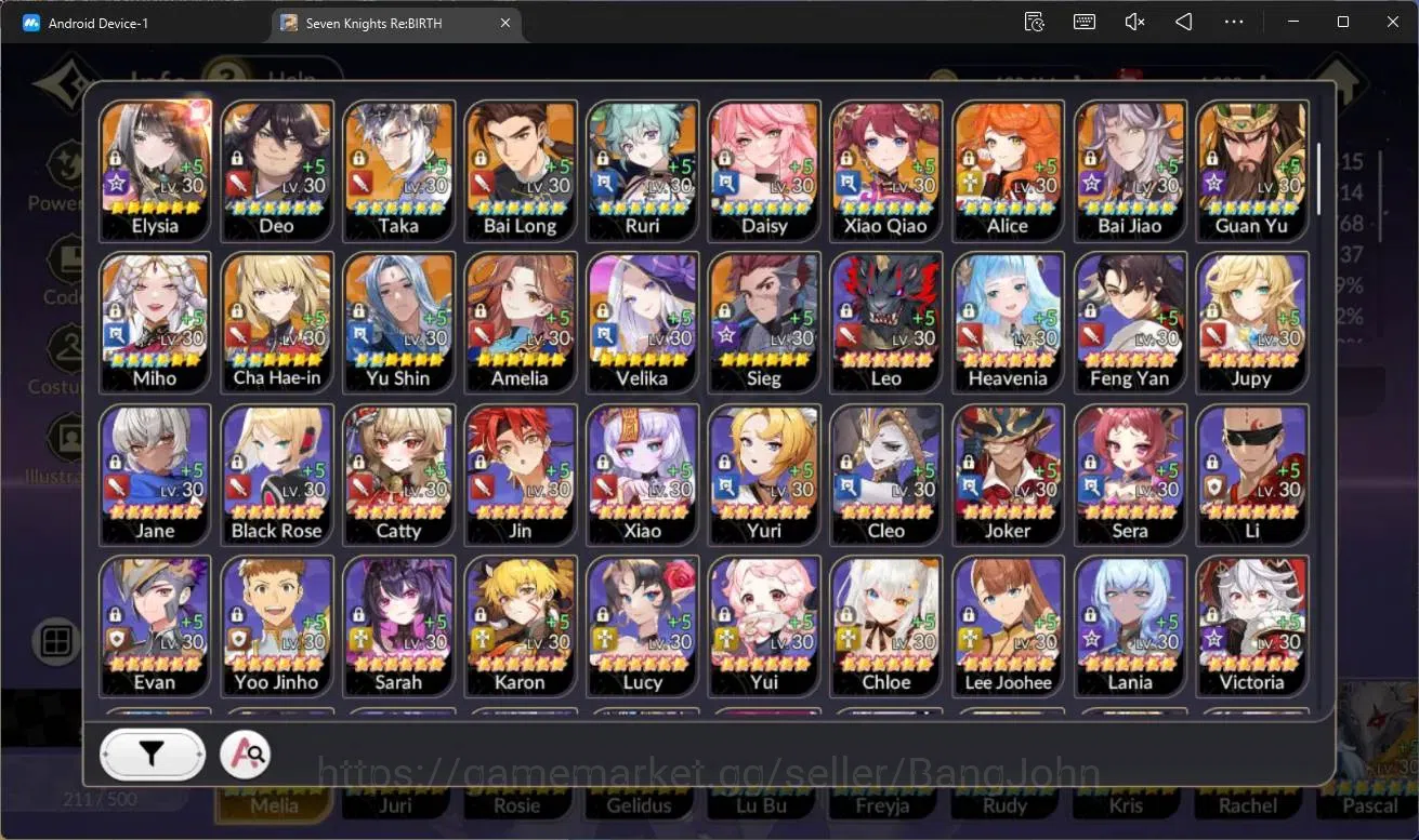 Seven Knights Re:Birth Accounts Global|4 EX7(Melia TC2,Juri TC1,Roise,Gelidus)|28 image 3