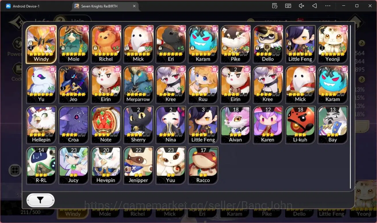 Seven Knights Re:Birth Accounts Global|4 EX7(Melia TC2,Juri TC1,Roise,Gelidus)|28 image 4