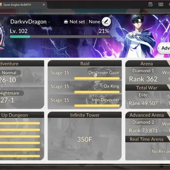 Seven Knights Re:Birth Accounts Global|4 EX7(Melia TC2,Juri TC1,Roise,Gelidus)|28  image 1