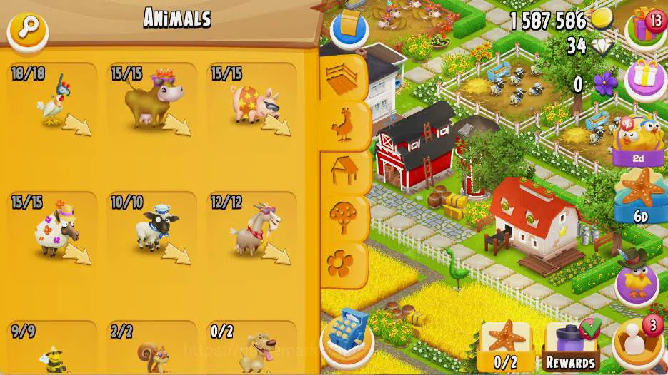 Hay Day Accounts Lvl 62|Silo Storage 943/2400|Barn Storage 892/2500|1,5M Coins|34 Diamonds|PROTECT OFF|Log Supercel |RA098B 3