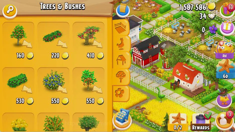 Hay Day Accounts Lvl 62|Silo Storage 943/2400|Barn Storage 892/2500|1,5M Coins|34 Diamonds|PROTECT OFF|Log Supercel |RA098B 5