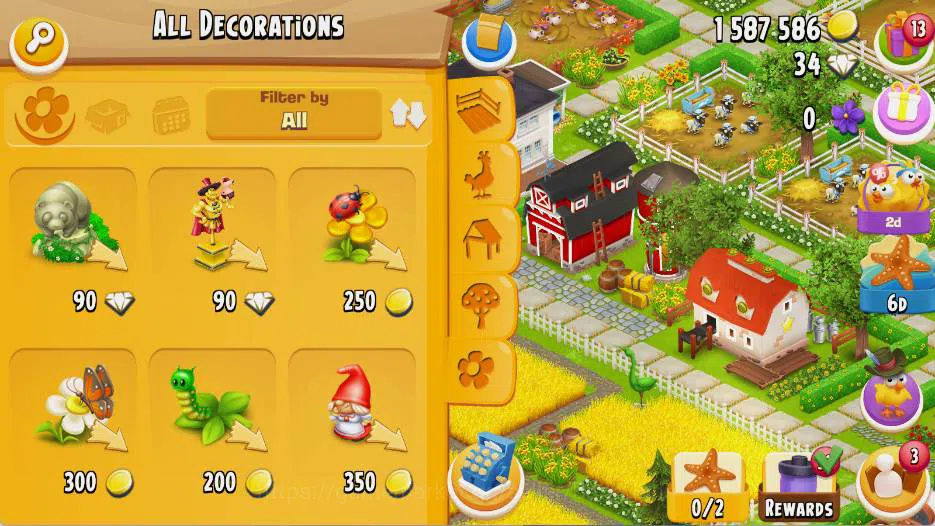 Hay Day Accounts Lvl 62|Silo Storage 943/2400|Barn Storage 892/2500|1,5M Coins|34 Diamonds|PROTECT OFF|Log Supercel |RA098B 6
