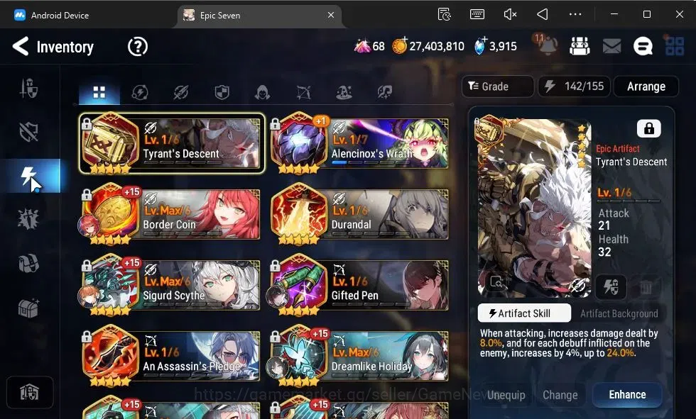 Epic Seven Accounts GLOBAL|New Era|10 ML(LOTScales,BArunka,Har setti,L image 14