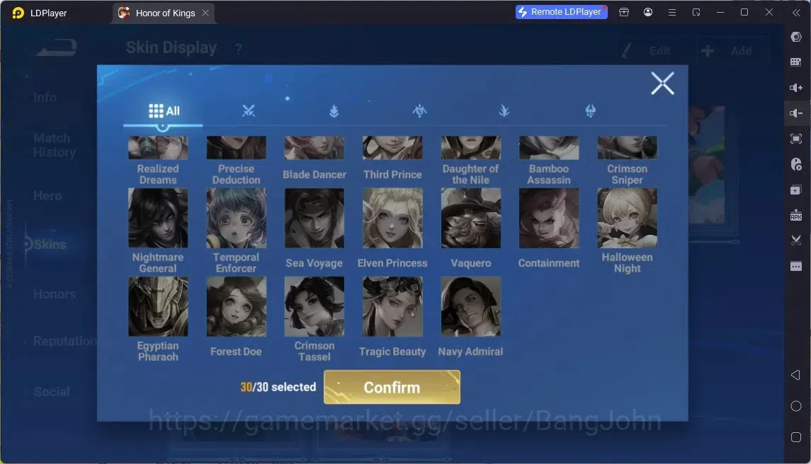 Honor of Kings Accounts Global | 110H 117S | JJK Kongming, JJK Biron, KIC image 13