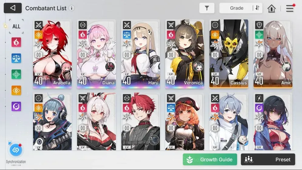 Chaos Zero Nightmare Accounts GLOBAL Lvl 39|4 SSR|(Arabella M1, Diana, Haru M1 Veronica)|10 SR|Beryl M5,Owen M5,Cassius 1