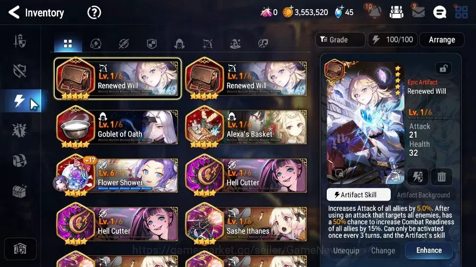 Epic Seven Accounts Mid-Tier GLOBAL Unverif|New Era|3 ML(School Nurse Yulha,J Kise,BW Iseria)+Setsuka,Landy,Fenne|PoH 10