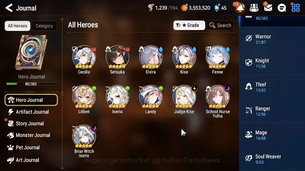 Epic Seven Accounts Mid-Tier GLOBAL Unverif|New Era|3 ML(School Nurse Yulha,J Kise,BW Iseria)+Setsuka,Landy,Fenne|PoH 6